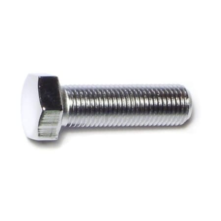 Midwest Fastener Grade 5, 3/8"-24 Hex Head Cap Screw, Chrome Plated Steel, 1-1/4 in L, 10 PK 75303